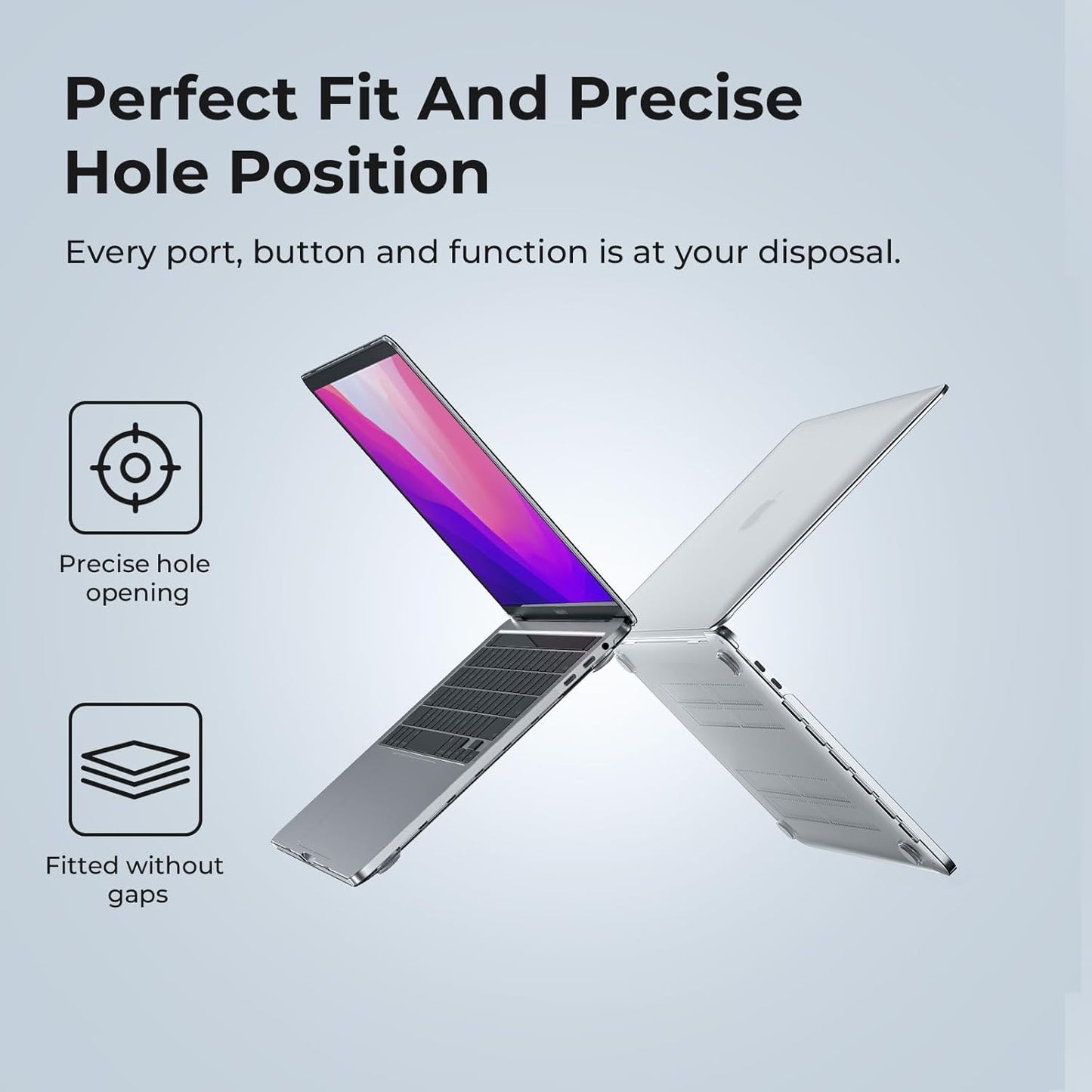 Case Compatible with Macbook Pro 13 Inch M2 2024 2023 2022-2016 Release M1 A2338 A2289 A2251 A2159 A1989 A1706 A1708 Protective Hard Case with Keyboard Cover, Screen Protector, Crystal Clear