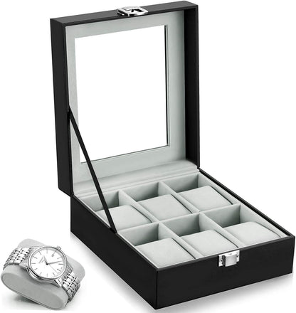 Caja Reloj Con 6 Ranuras Organizador Caja De Cuero Pu Organizador Almacenamiento