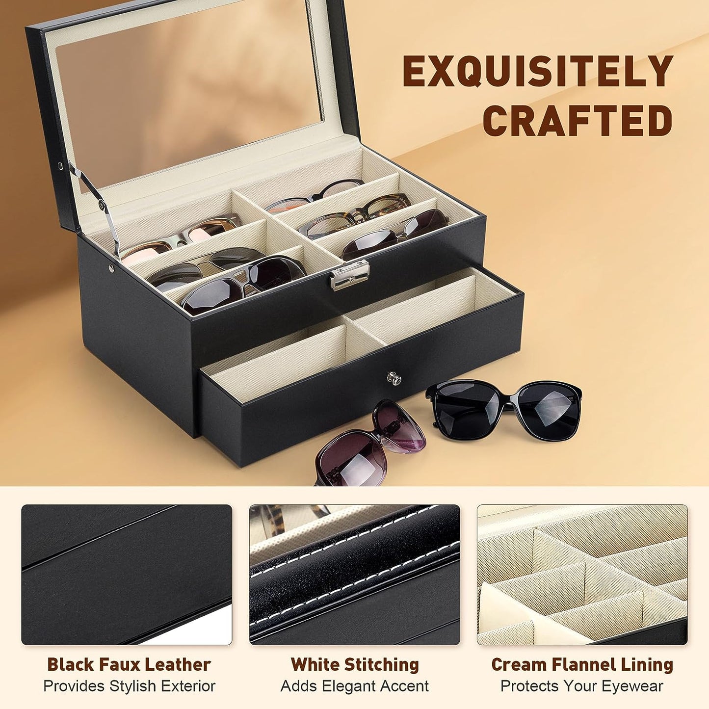 Organizador De Gafas De SOL Con 12 Tragamonedas Multiples Anteojos Para Hombres